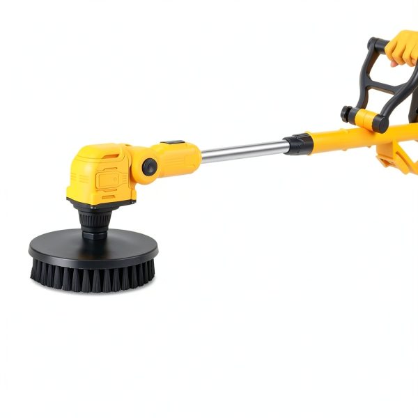 Cordless Power Scrubber TRONYAN, Dewalt 20V MAX, Yellow, 4 Heads-5