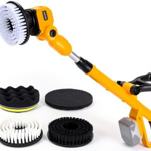 Cordless Power Scrubber TRONYAN, Dewalt 20V MAX, Yellow, 4 Heads-0