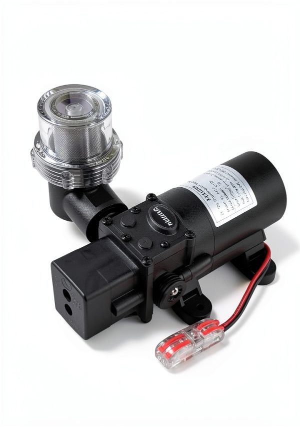 DC 12V Diaphragm Pump, Self-Priming Pump with Filter Quick Connection Terminal, 1.2 GPM 100 PSI Pressure Switch Adjustable Spray Pump, Suitable for RV Camping Shower Garden-1